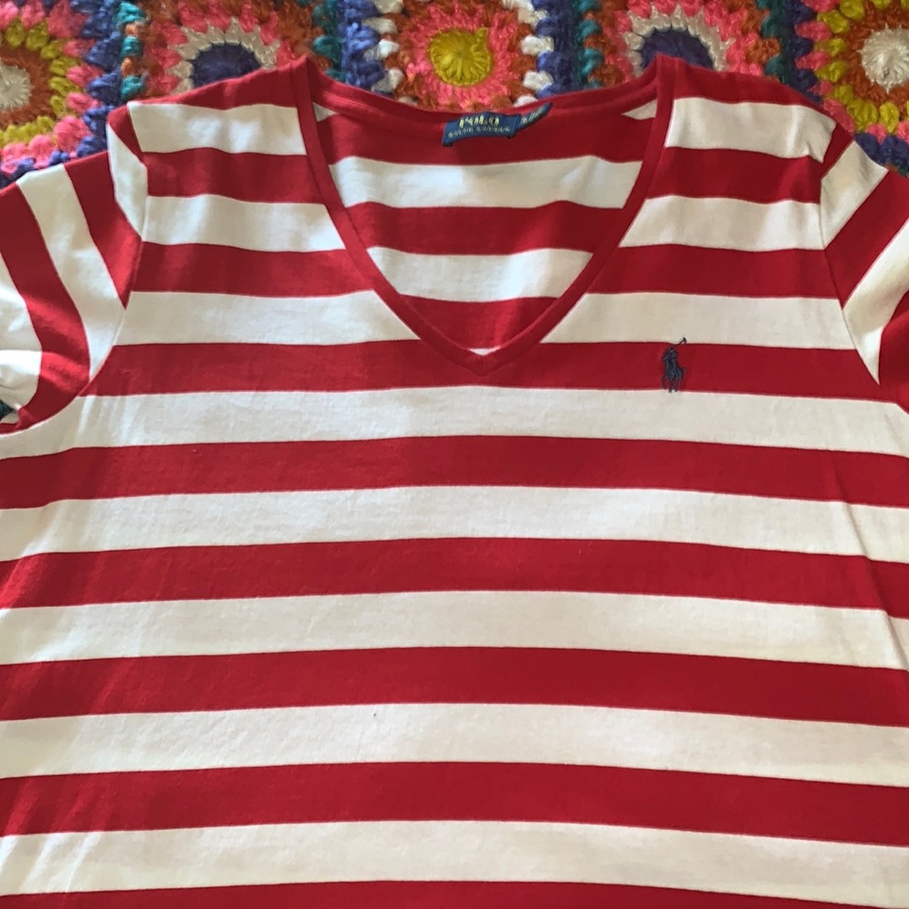 Ralph Lauren T-shirt size extra large, like new red and white striped
